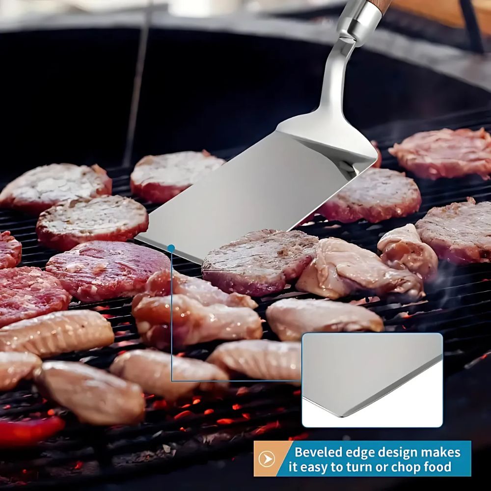 Stainless Steel Kitchen Spatula with Wooden Handle