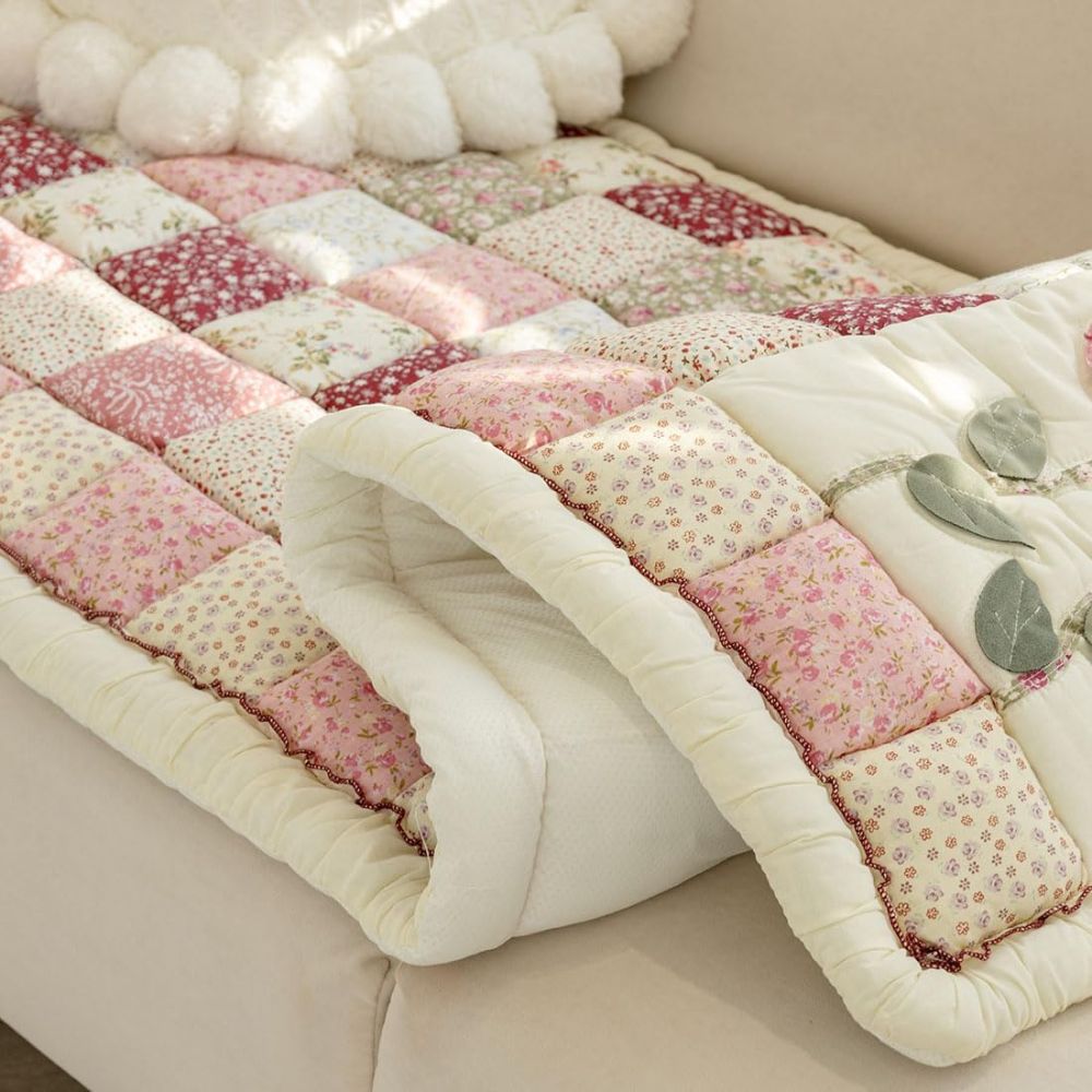 Floral Bloom Quilted Sofa Cover