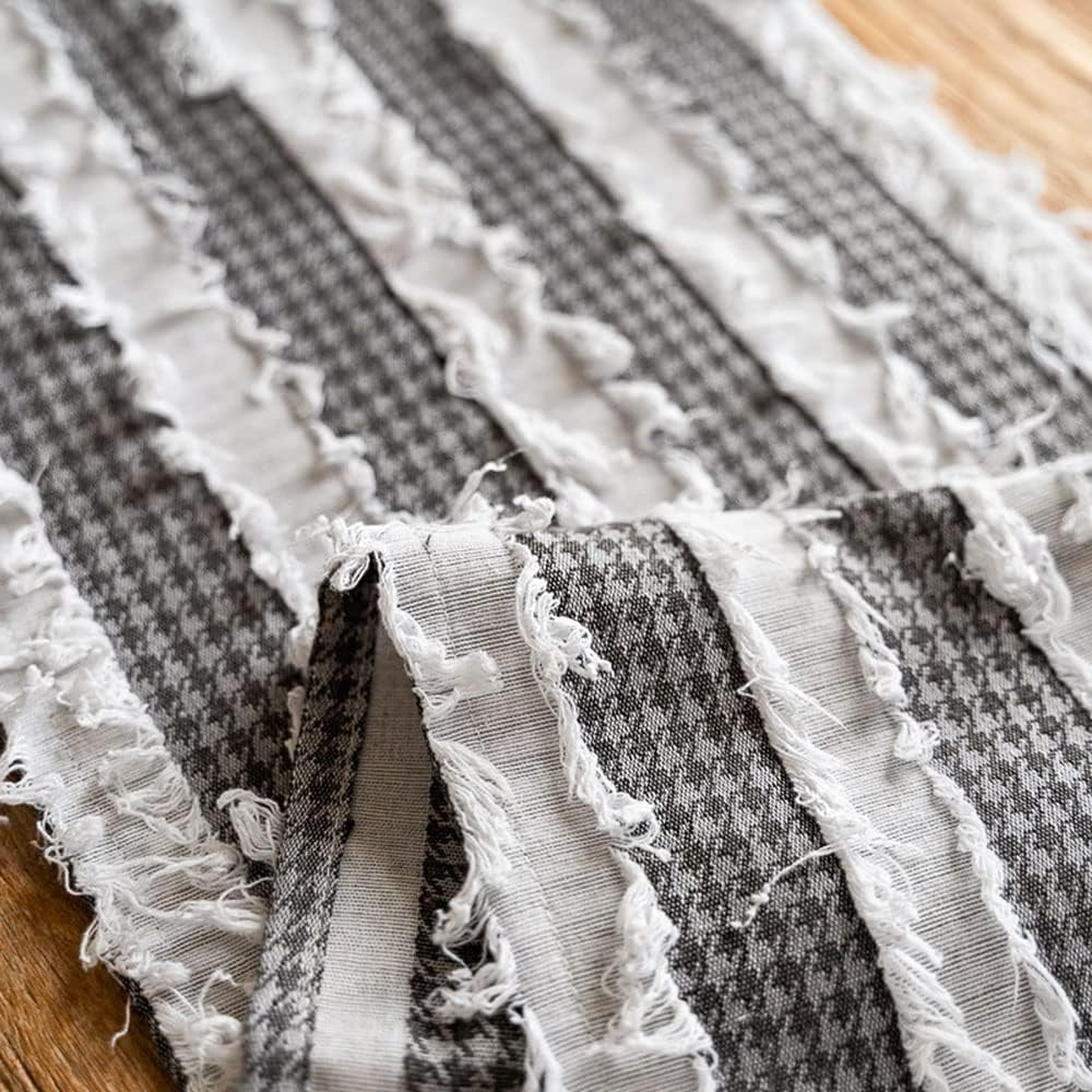 Frayed Fabric Strips Table Runner