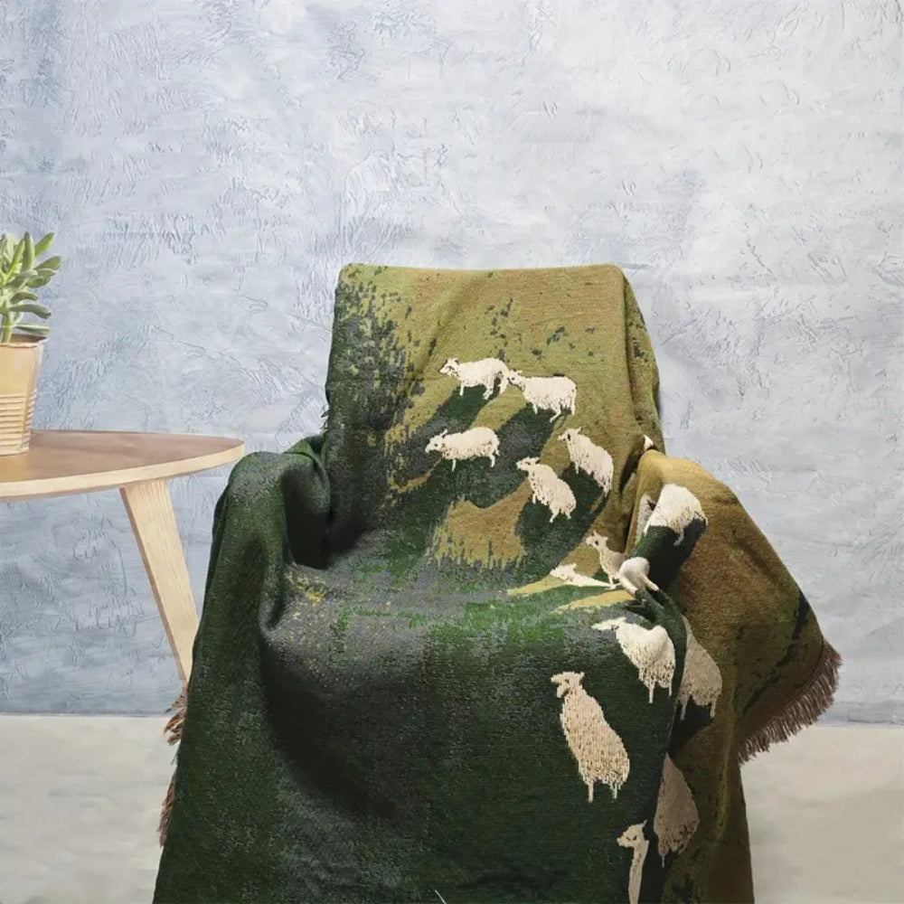 Frida Sheep Woven Throw Blanket