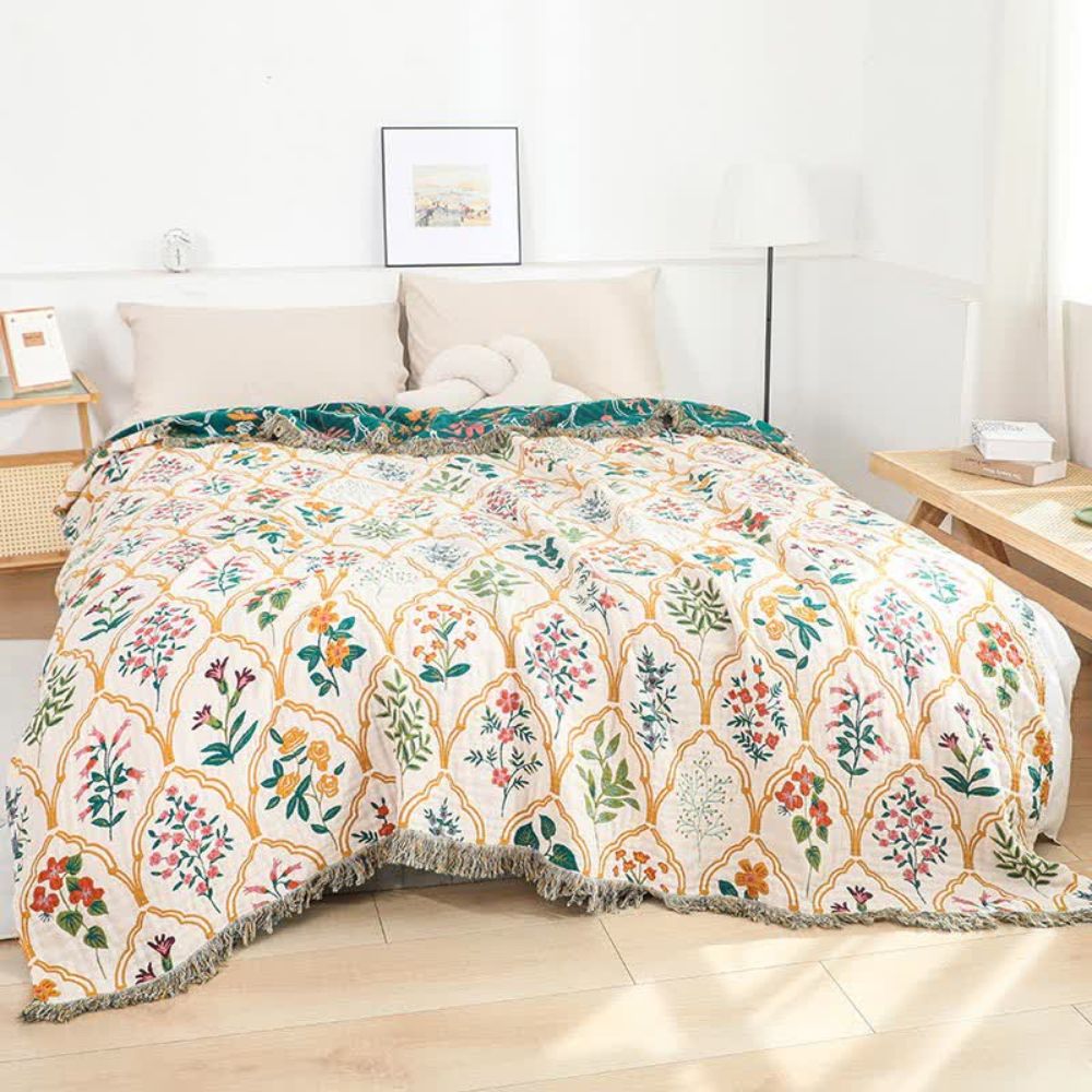 Garden Reverie Cotton Blanket