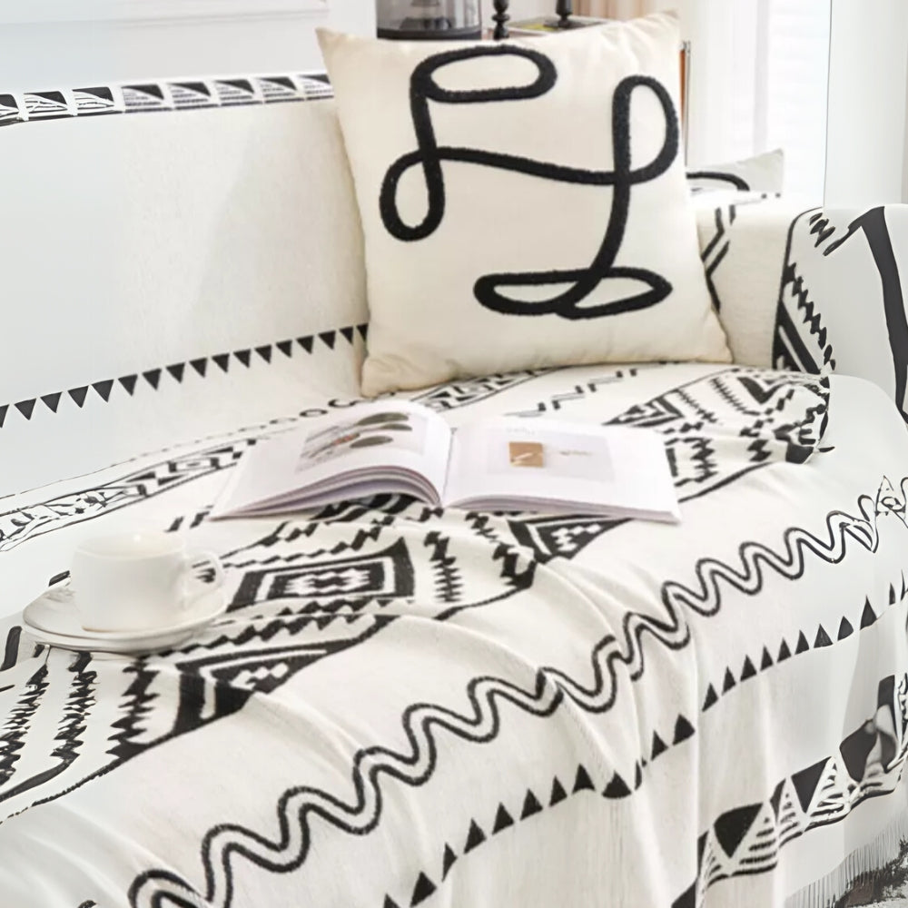 Geometric Boho Sofa Cover Throw