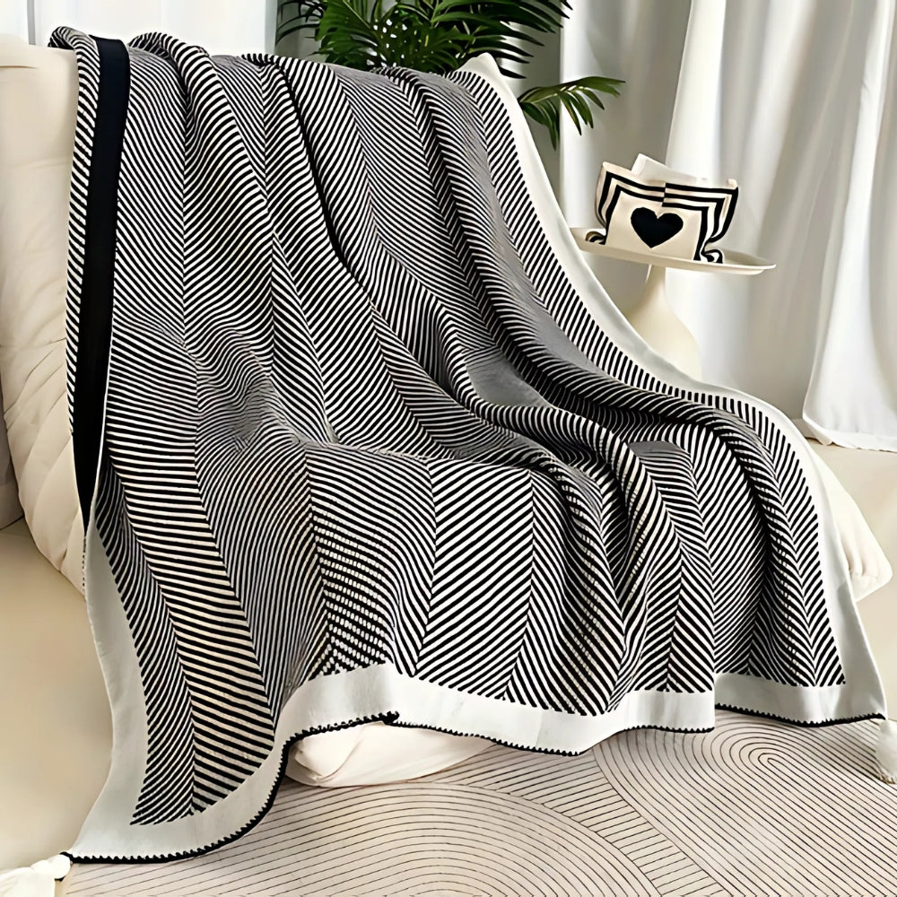 Golden Chevron Luxe Blanket