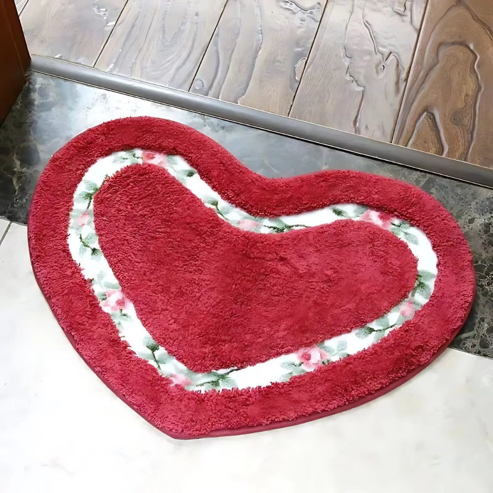Heart Floral Tufted Bath Mat