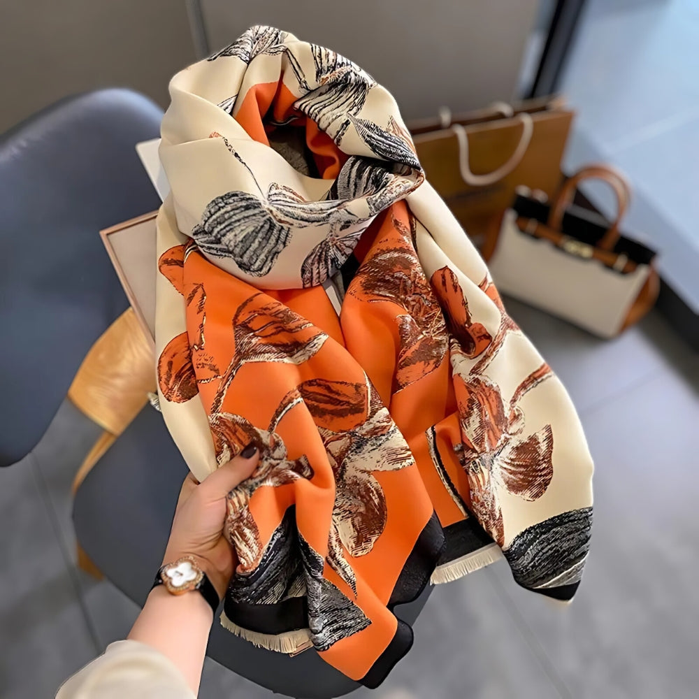 Iris Floral Soft Scarf Shawl