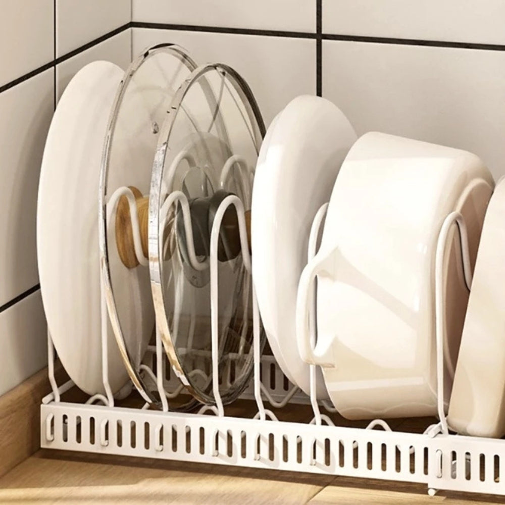 Iron Dish Pot Lid and Utensils Storage Rack