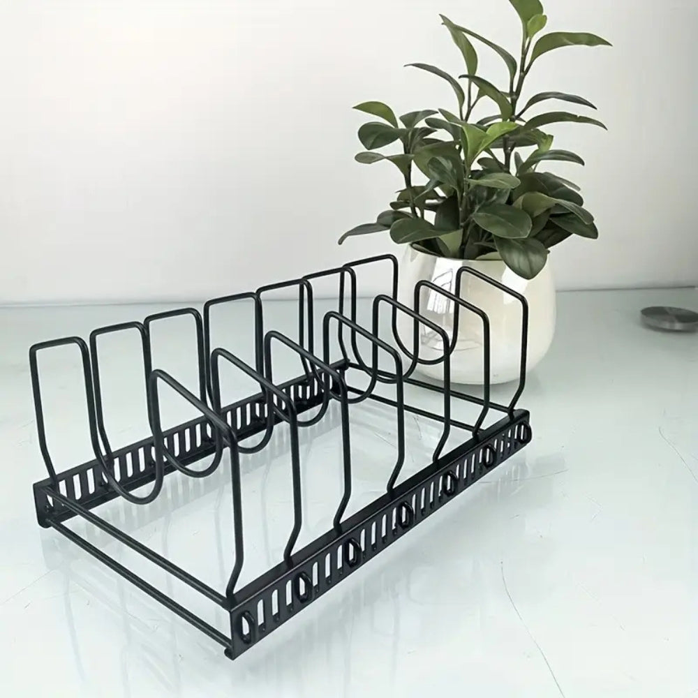 Iron Dish Pot Lid and Utensils Storage Rack