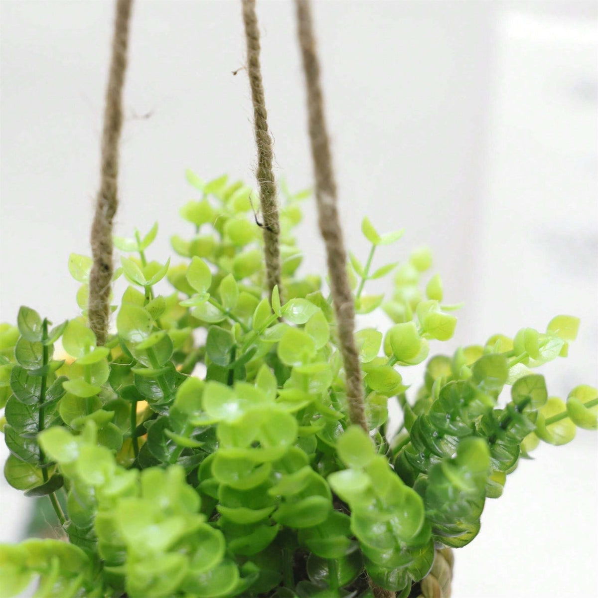 Leafara Hanging Artificial Plant In Woven Basket Pot