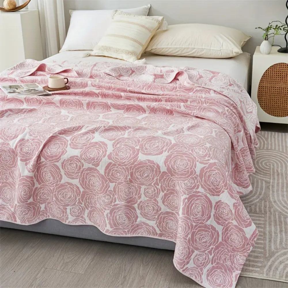 Lure Whisper Rose Cotton Blanket