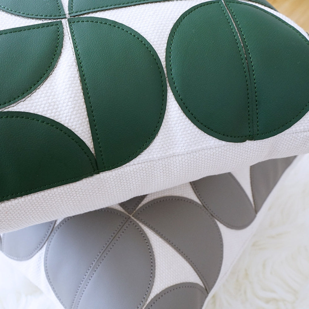 Luxury Embroidered Faux Leather Sofa Cushion Cover