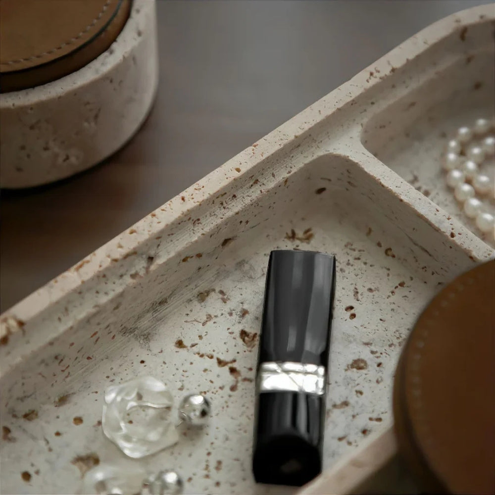 Marble Leather Lid Jewelry Storage Box