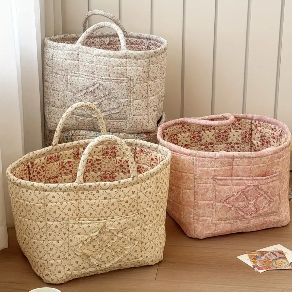 Miscellaneous Floral Quilted Storage Basket