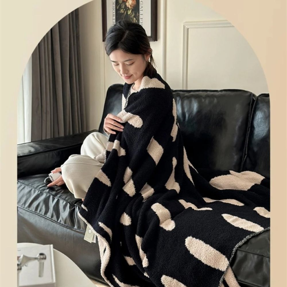 Modern Polka Dot Fleece Blanket