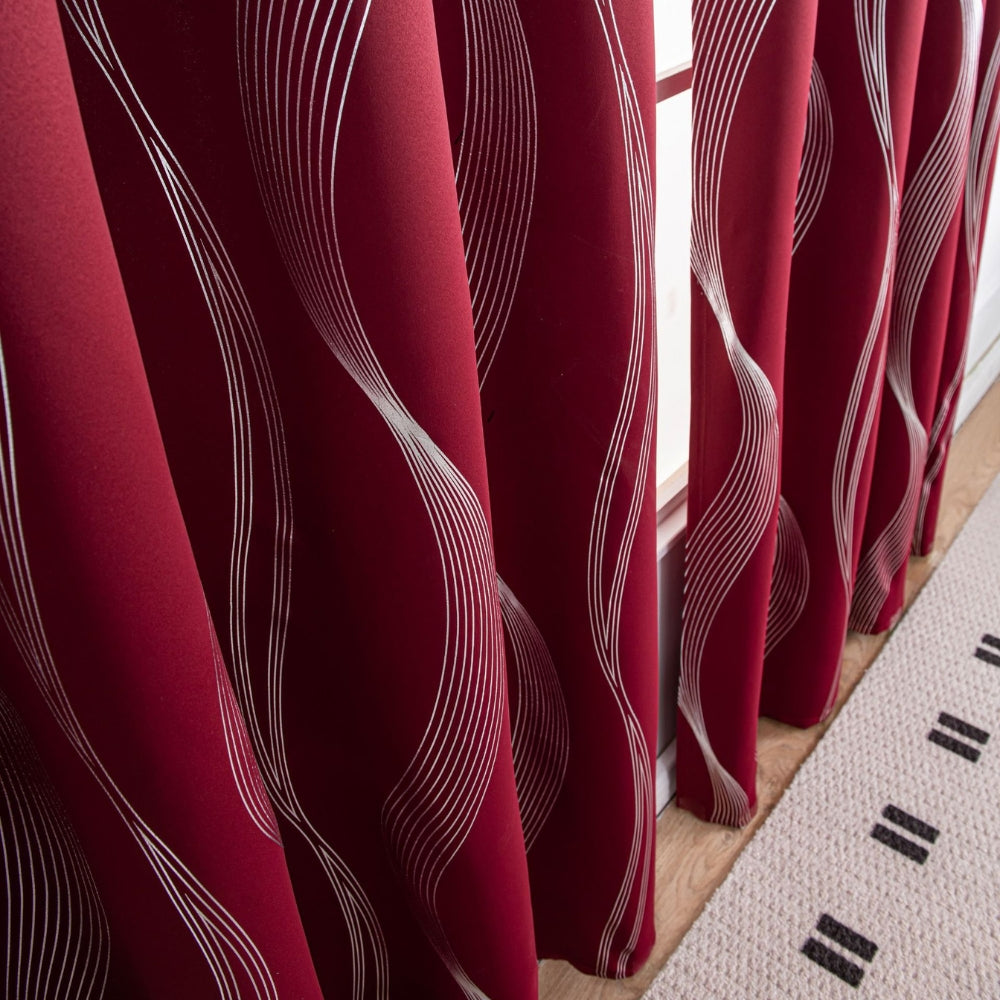 Modern Wave Pattern Blackout Curtain
