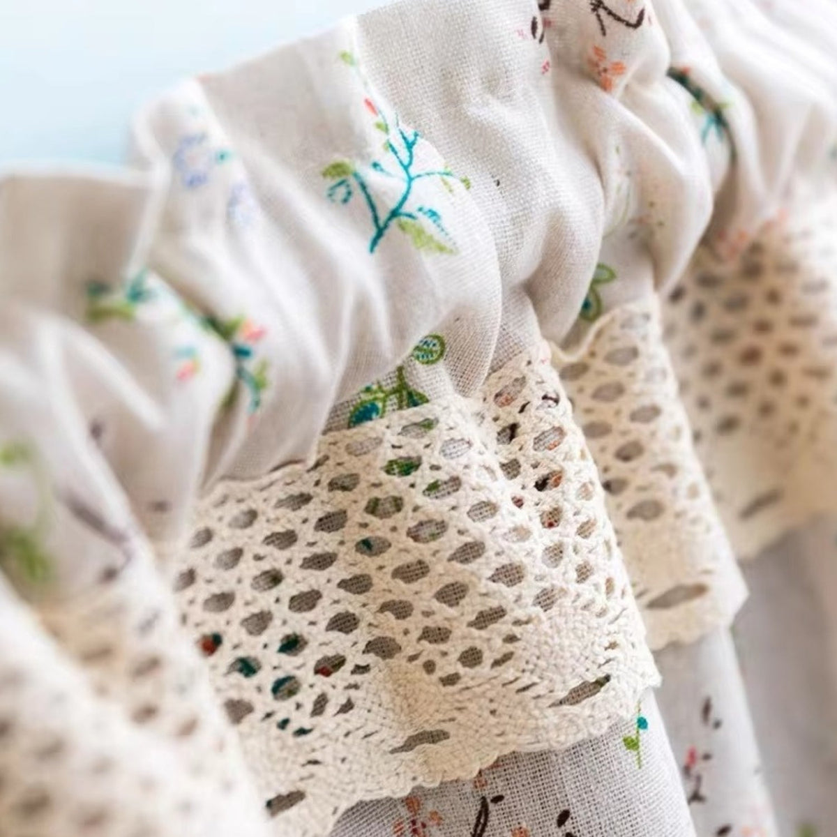 Nordic Bloom Kitchen Cabinet Curtain