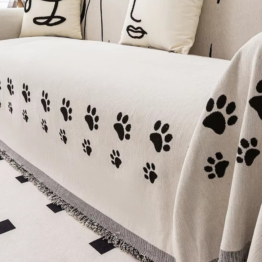 Nordic Cat Paw Chenille Sofa Cover