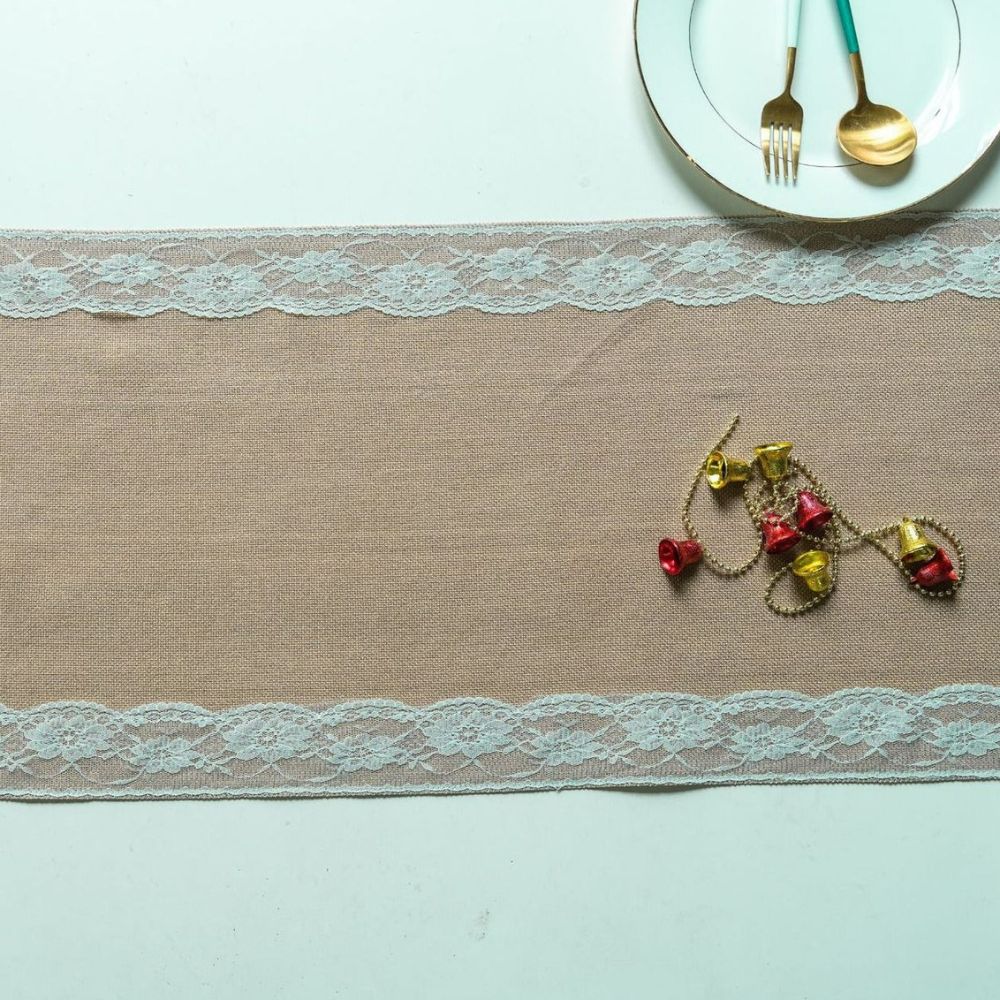 Ornate Blossom Lace Edge Table Runner