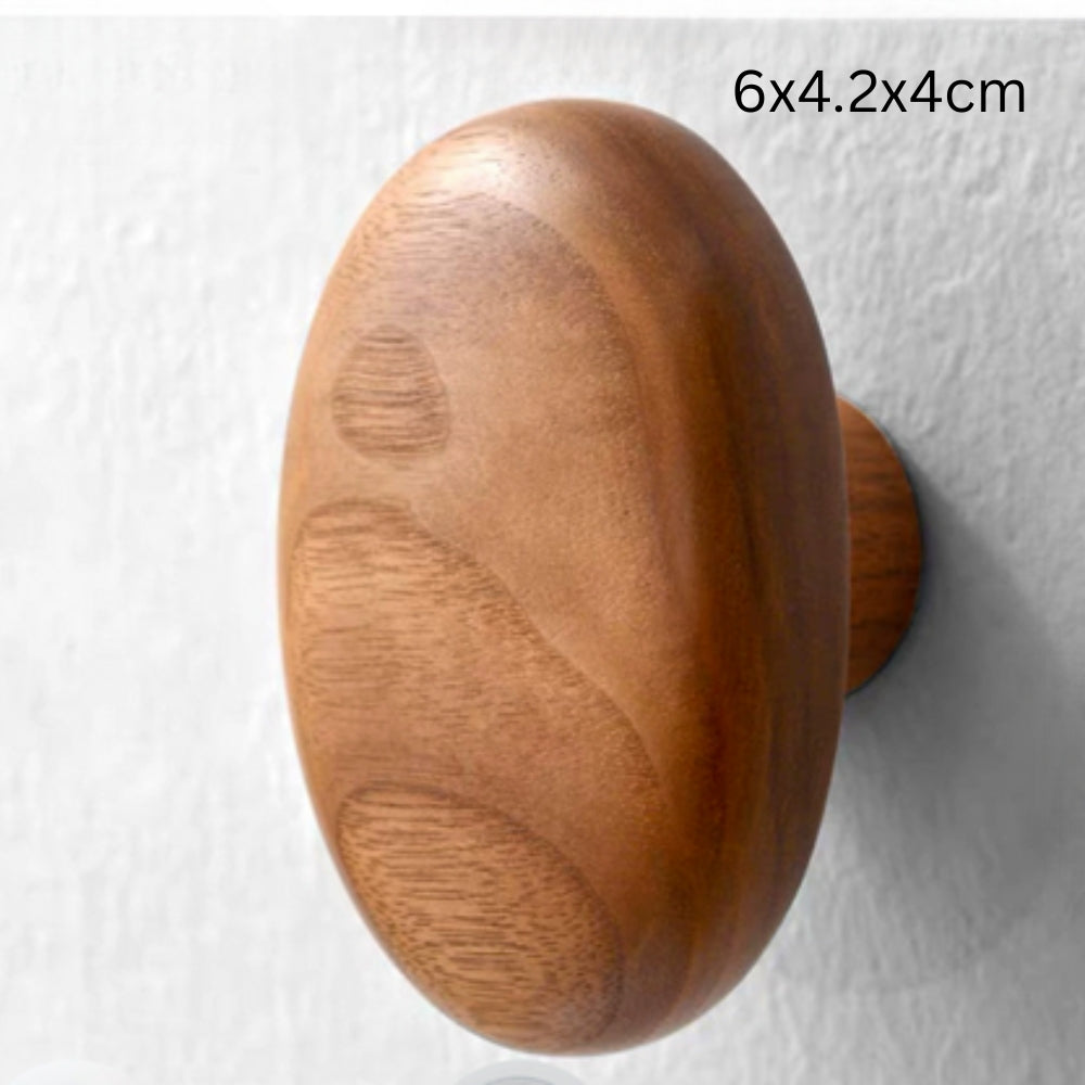 Pebble Shape Wood Clothes Hook