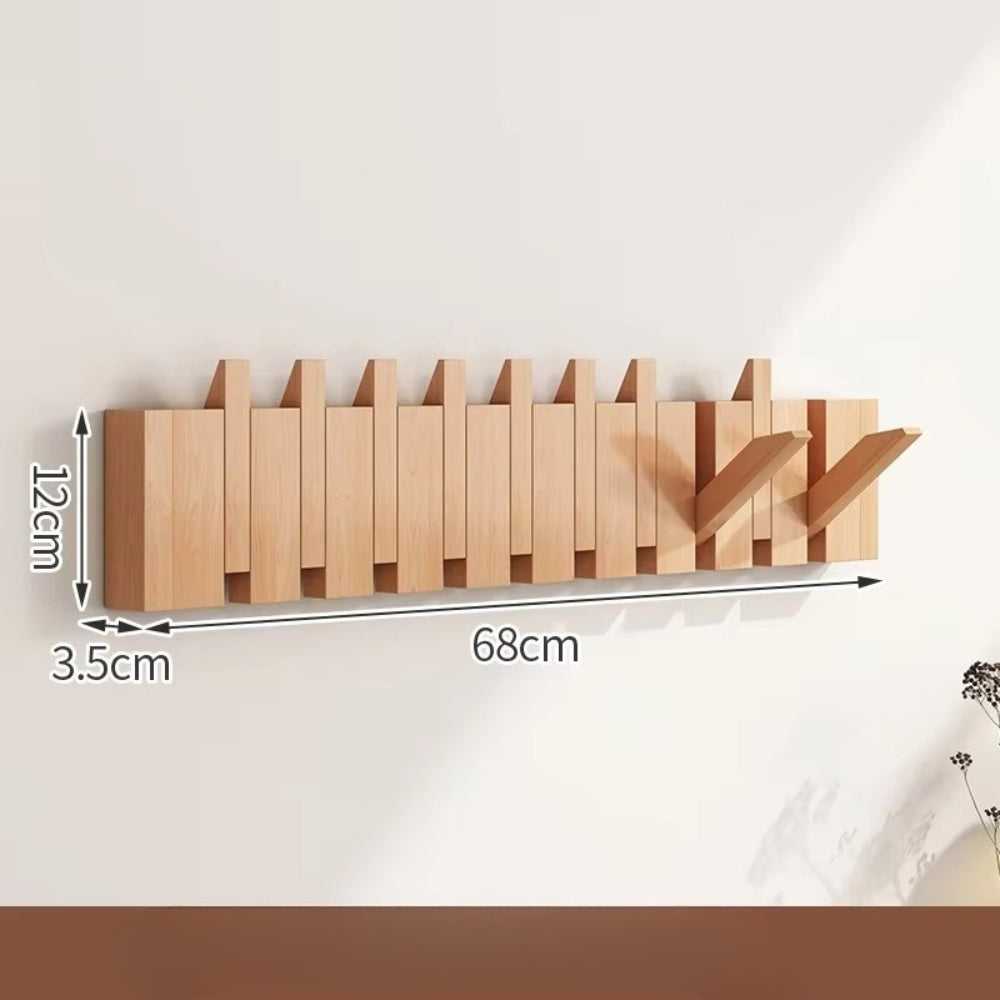 Piano Foldable Wooden Flip Hook Wall Rack