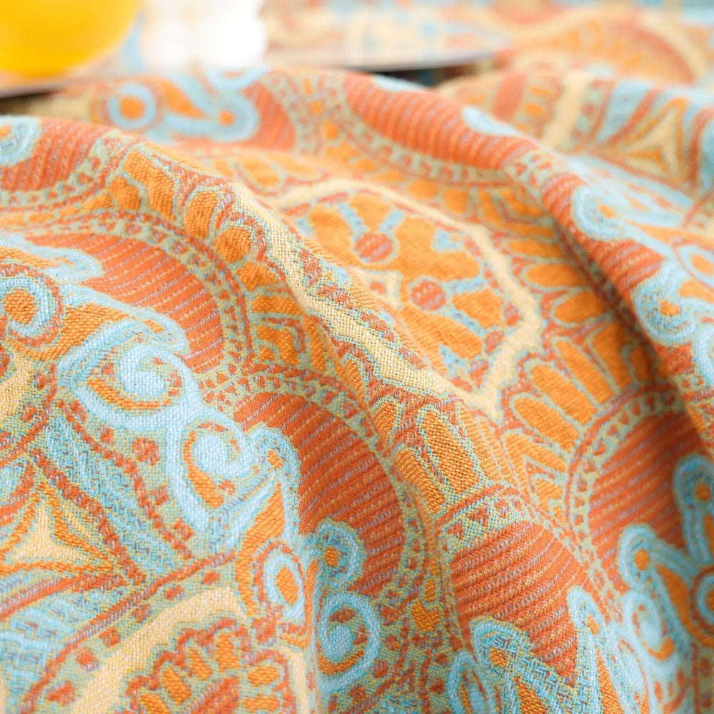 Reversible Paisley Bohemian Cotton Blanket