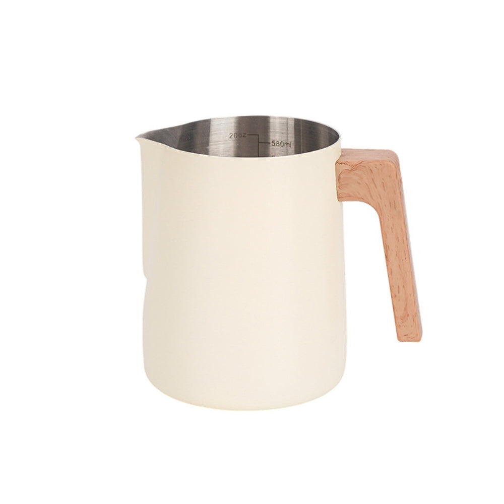 Scandinavian Wood Handle Stainless Milk Pitcher