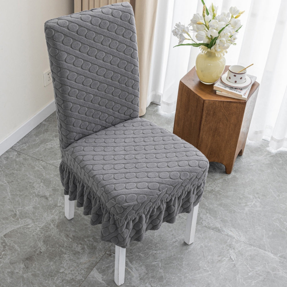 Seraphine Embossed Oval Knitting Dining Chair Cover