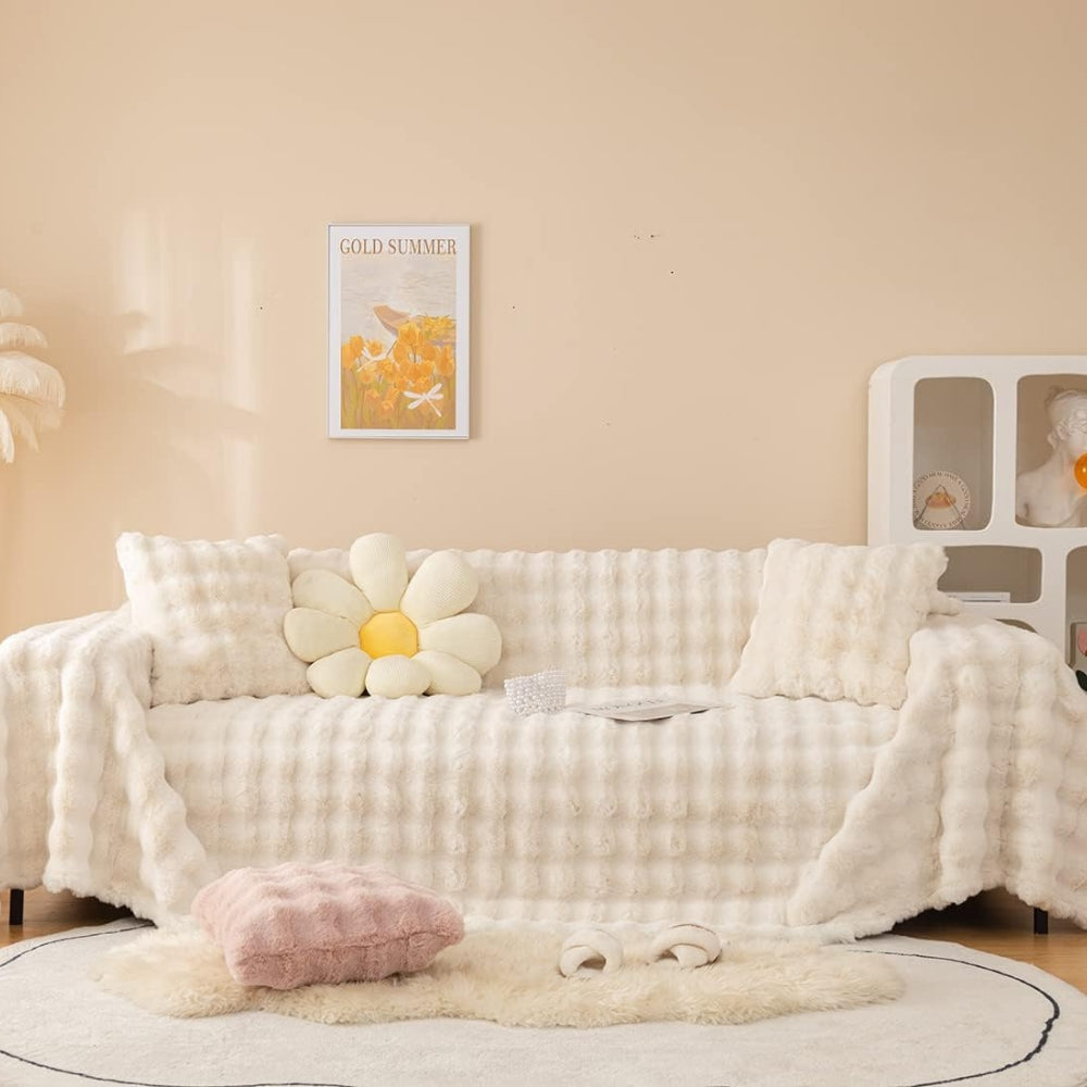 Rabbit Faux Fur Blanket Soft Sofa Cover