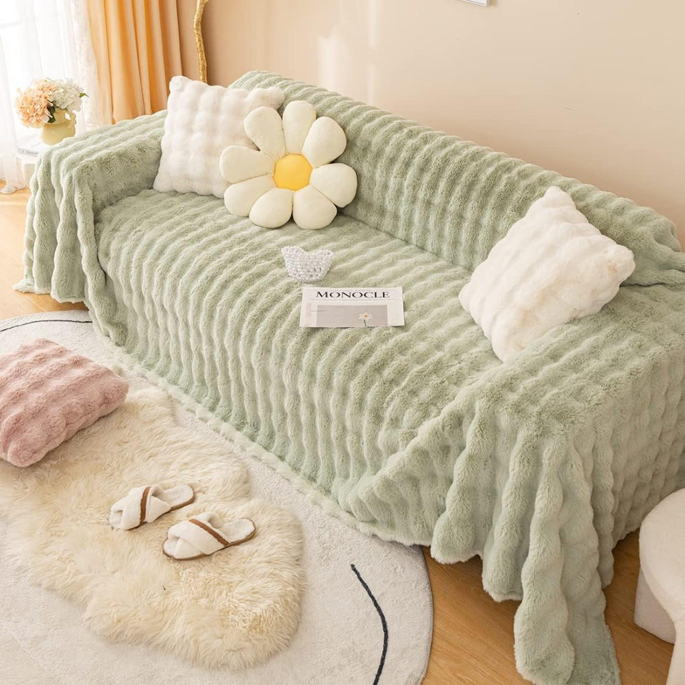 Rabbit Faux Fur Blanket Soft Sofa Cover