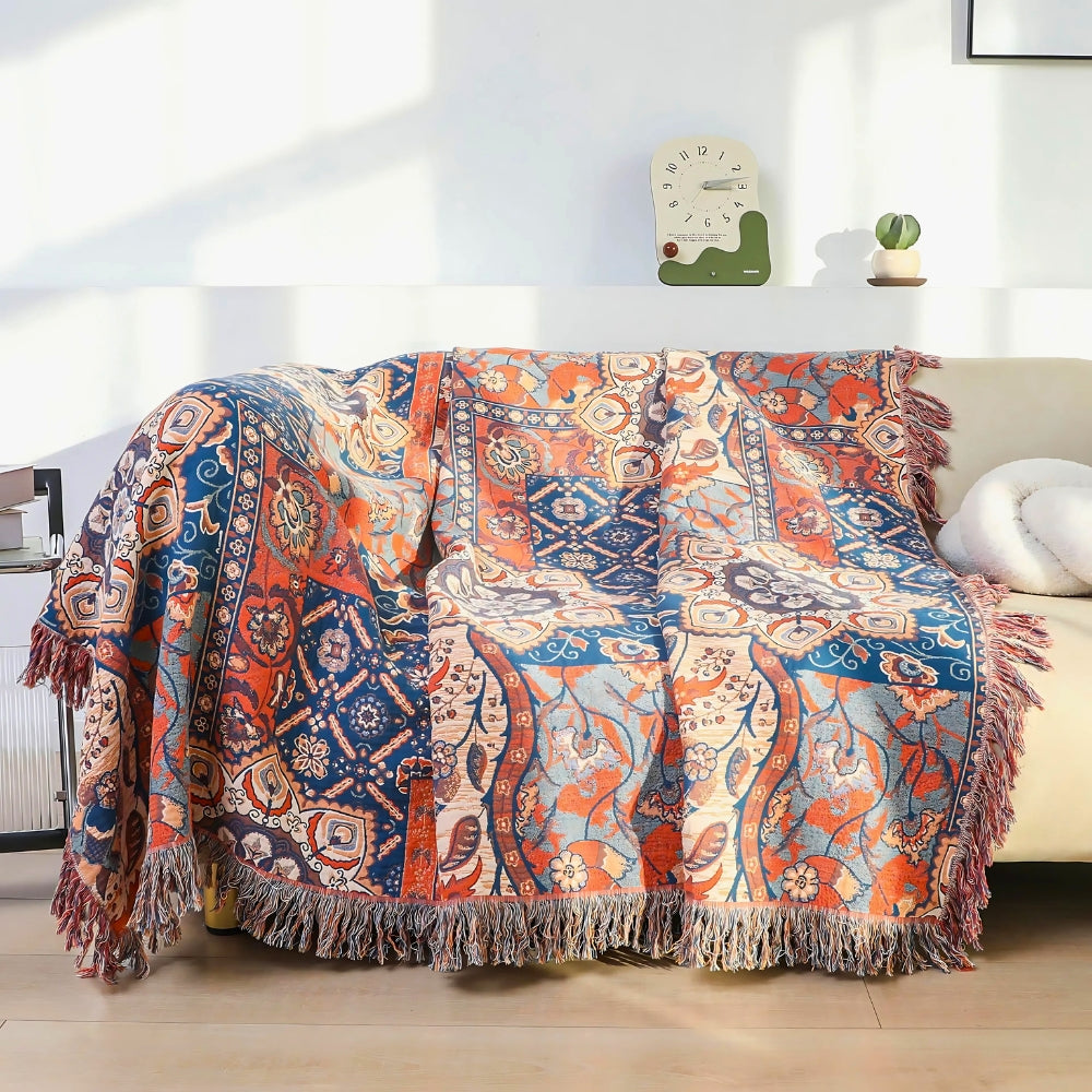 Solea Floral Jacquard Cotton Throw Blanket