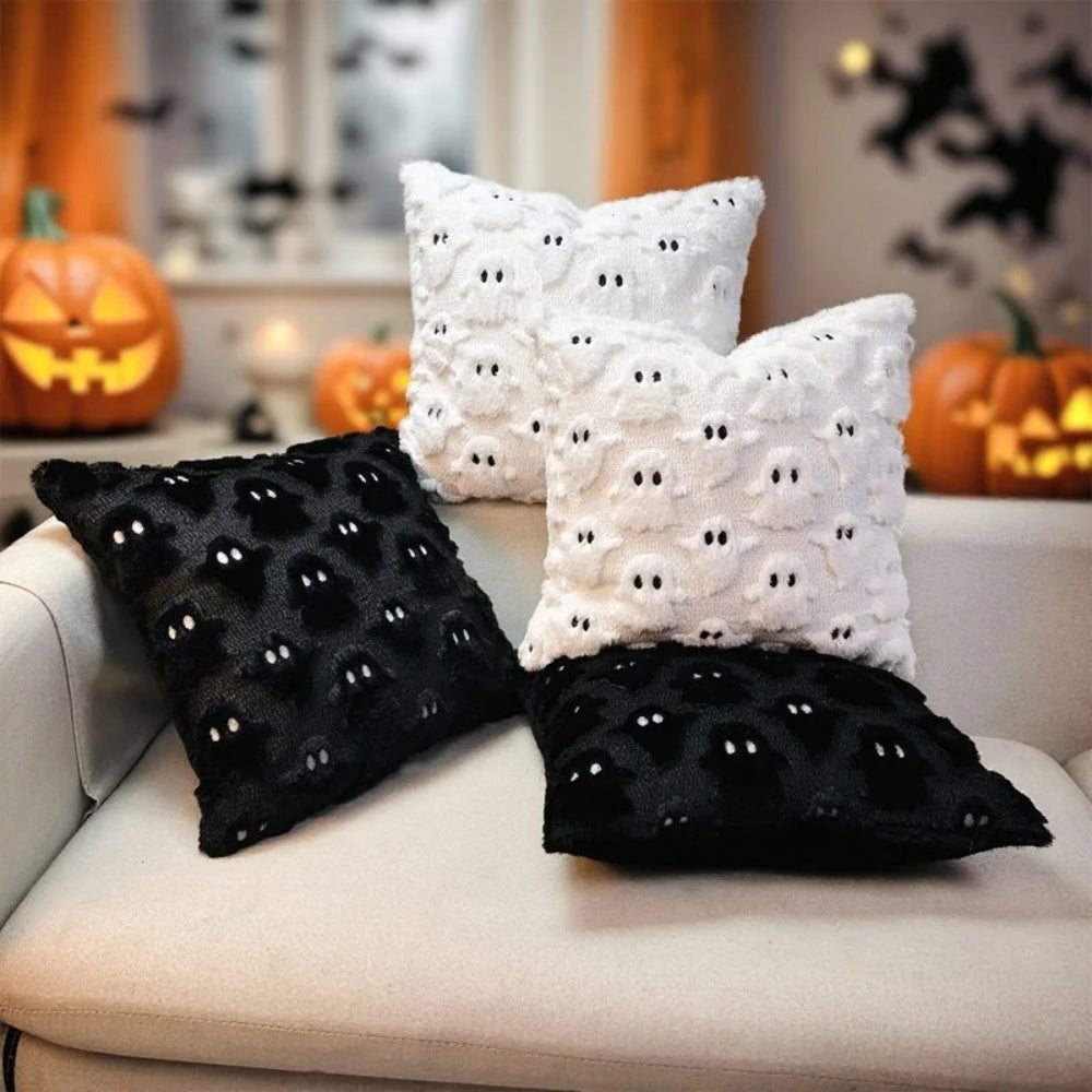 Spooky Ghost Plush Halloween Cushion Cover