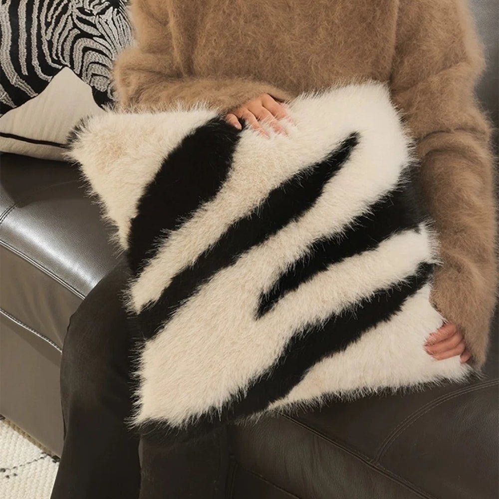 Strié Luxe Faux Fur Cushion Cover