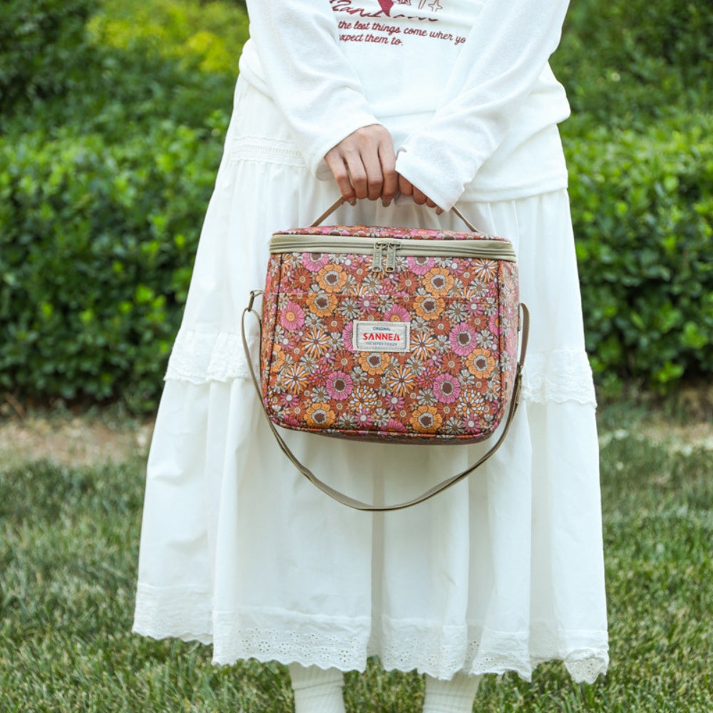 Stylish Retro Floral Insulated Picnic Lunch Bag