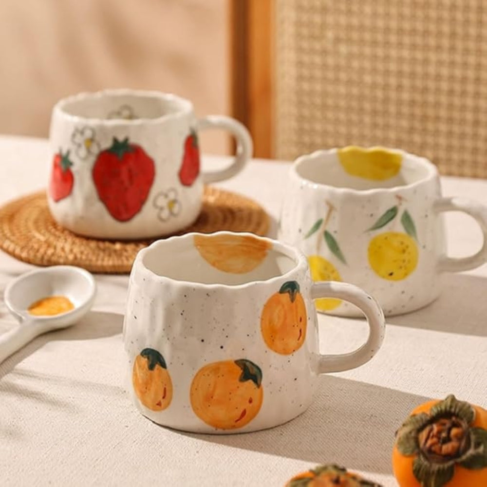 Sunny Fruit Ceramic Coffee Mug Collection