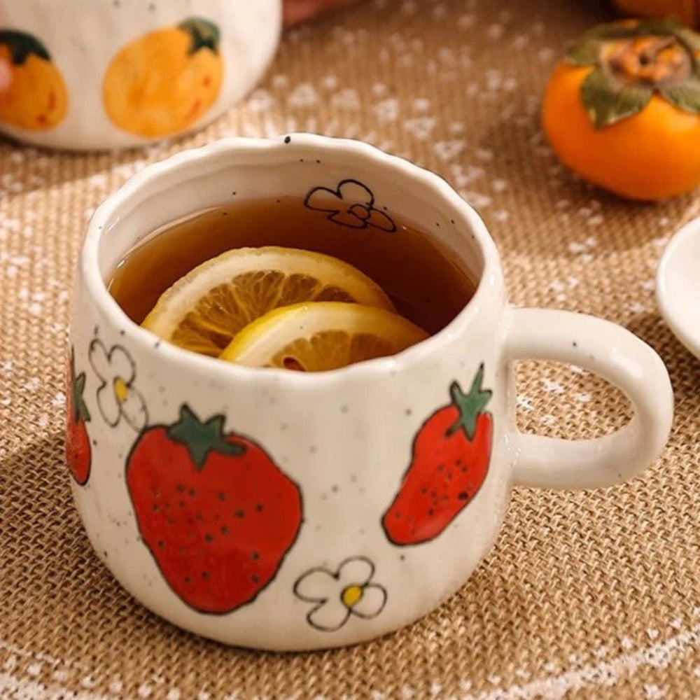 Sunny Fruit Ceramic Coffee Mug Collection