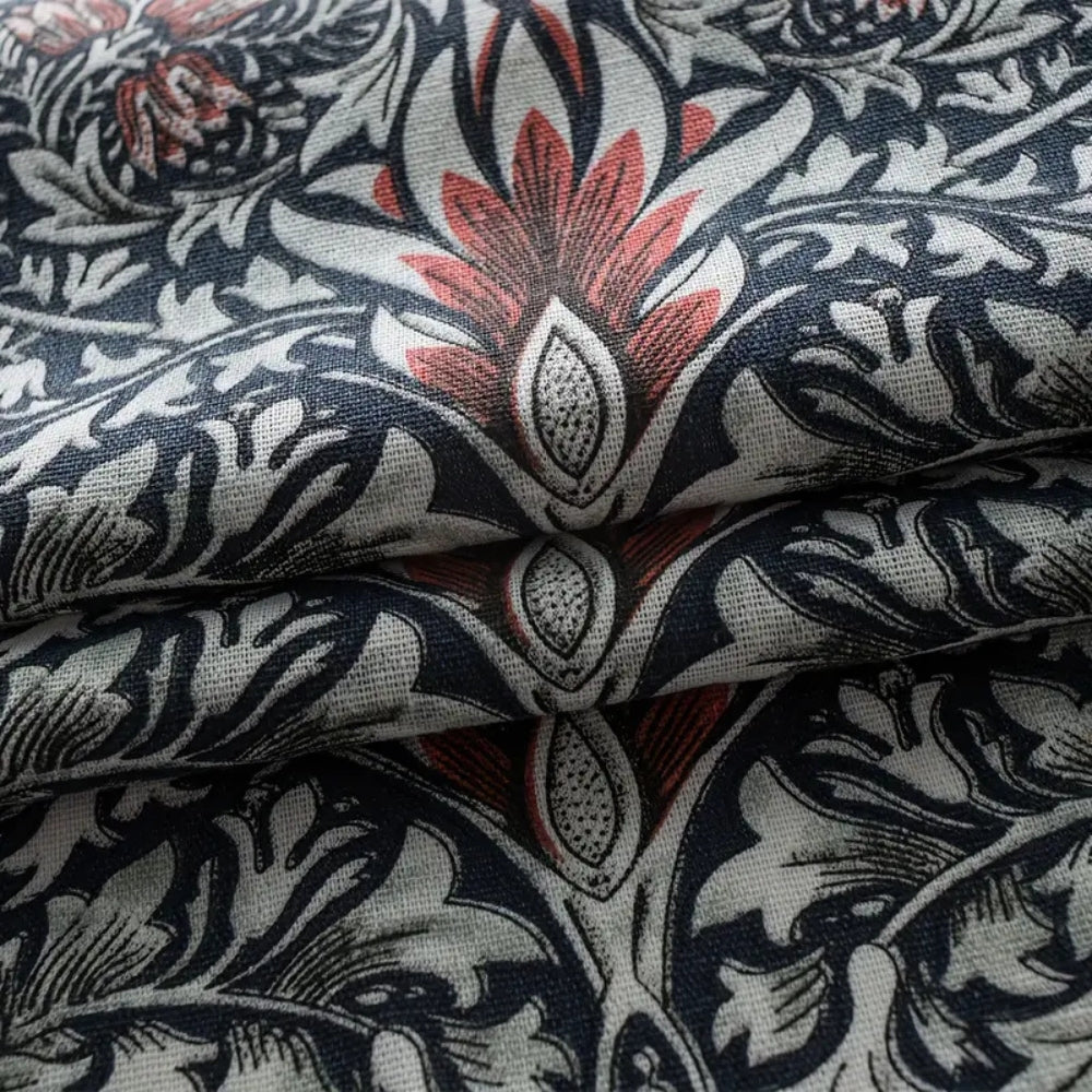 Thistle Ebonleaf Floral Tapestry Curtain