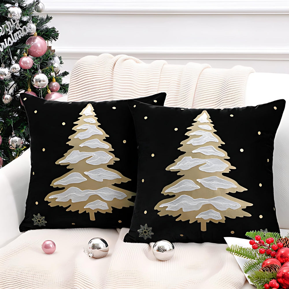Velvet Christmas Tree Decorative Cushion Cover