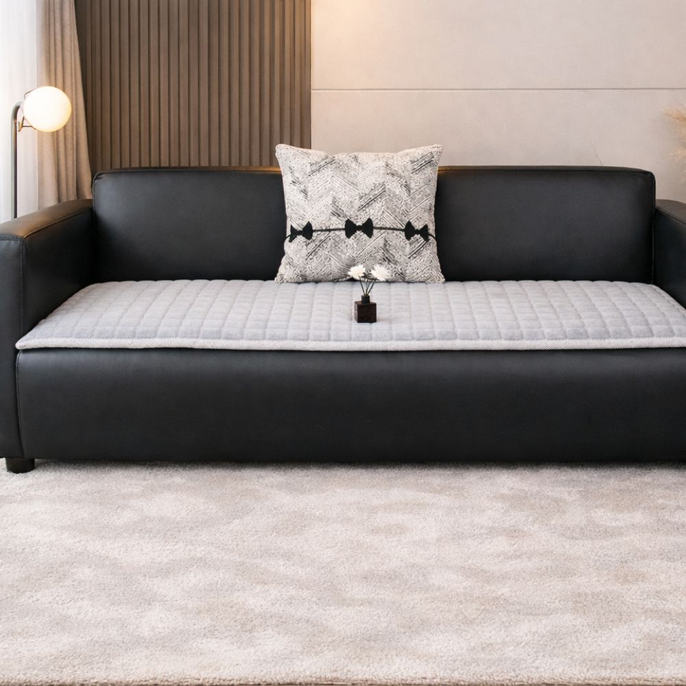 Minimalist Plush Quilted Couch Cover