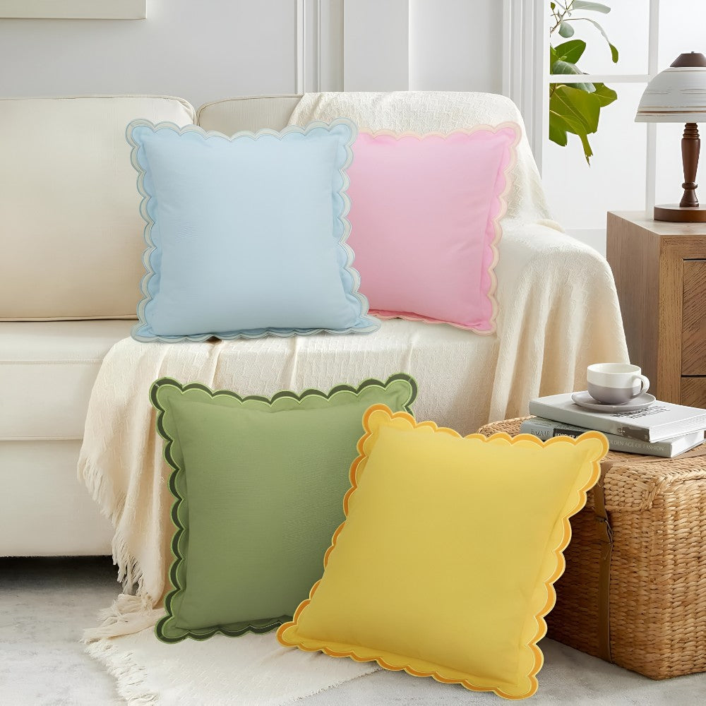 Wave Edge Cotton Cushion Cover