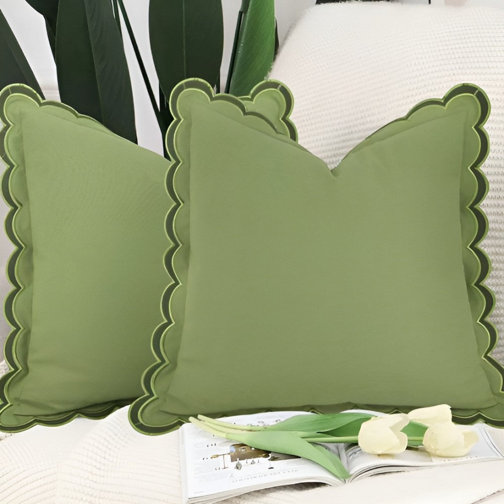Wave Edge Cotton Cushion Cover
