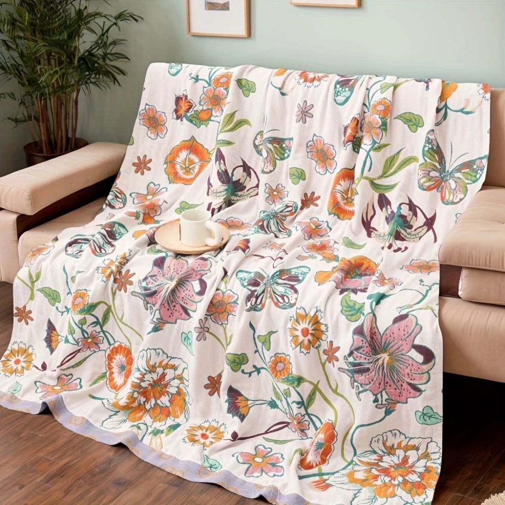 Wildflower Botanical Reverie Cotton Blanket