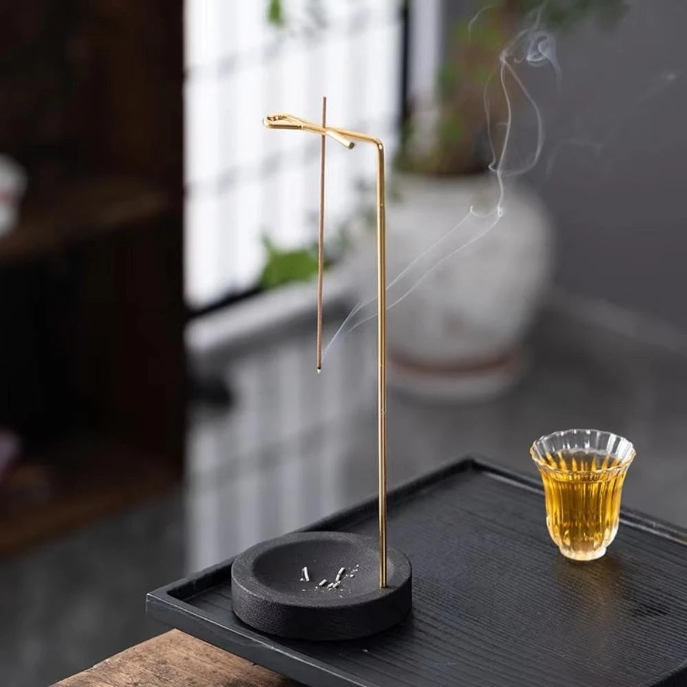 Wooden Incense Burner with Metal Holder