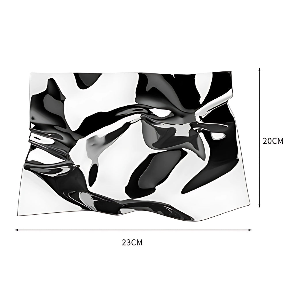 Wrinkled Stainless Steel Obsidian Tray