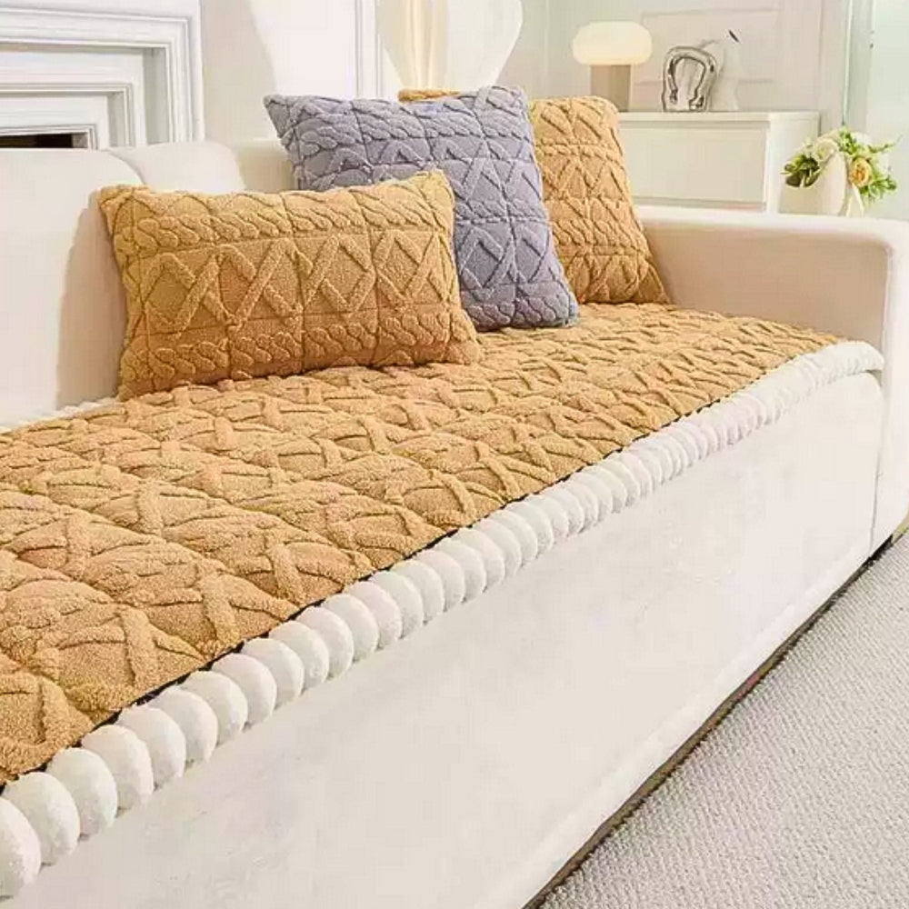 Snuggle Sherpa Plush Sofa Protector Cover
