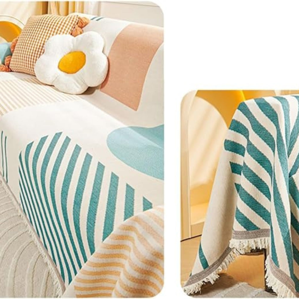 Meringue Chenille Geometry Sofa Cover
