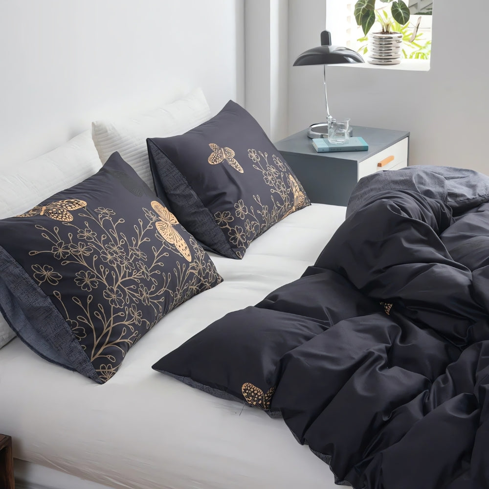 Valora Midnight Butterfly Duvet Cover