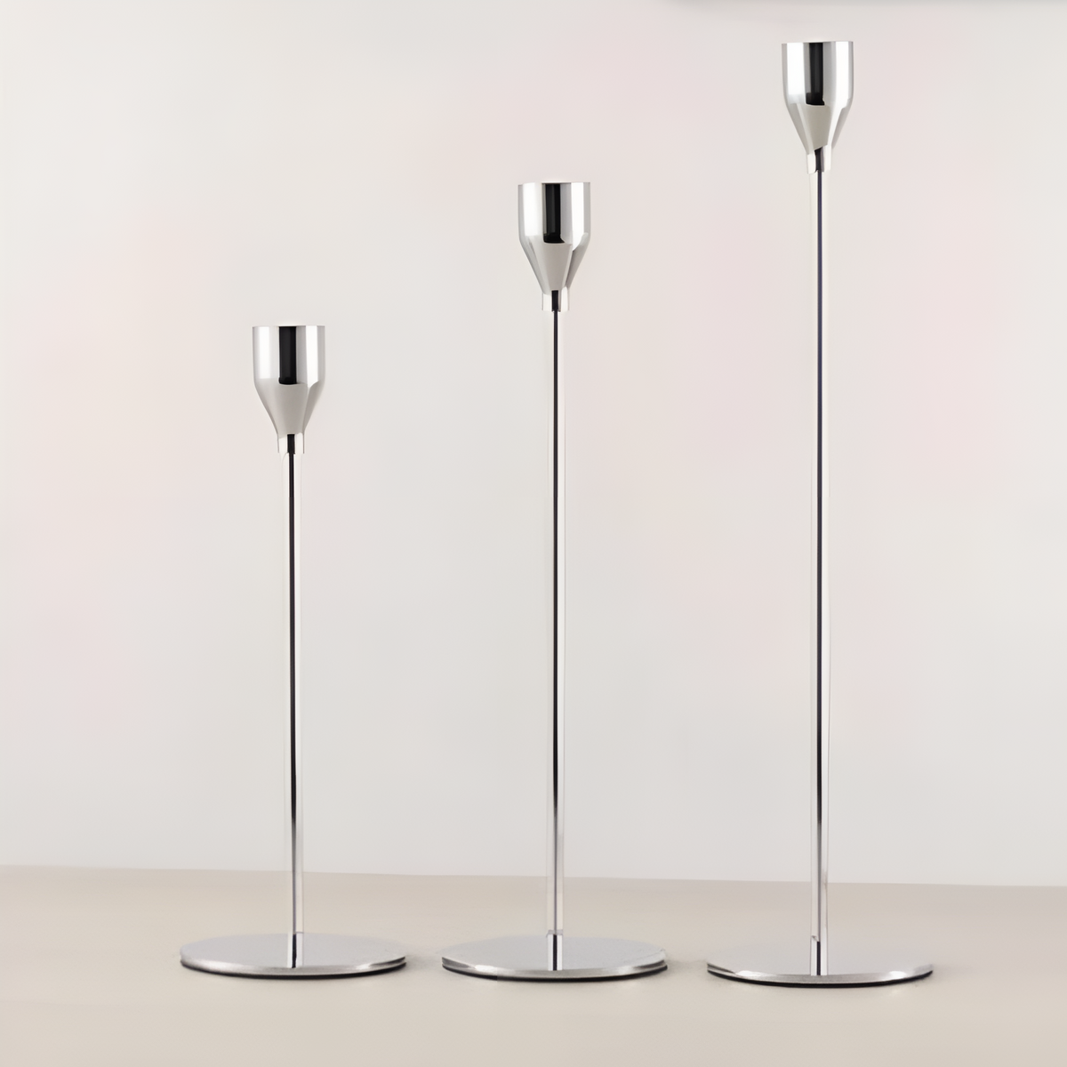 Sleek Metallic Candle Holders