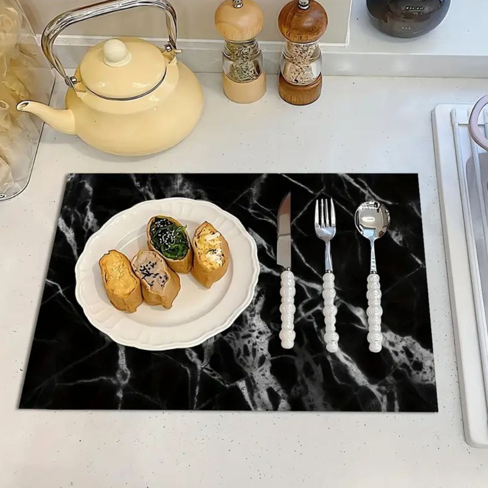 Marble Print Dish Drying Mat