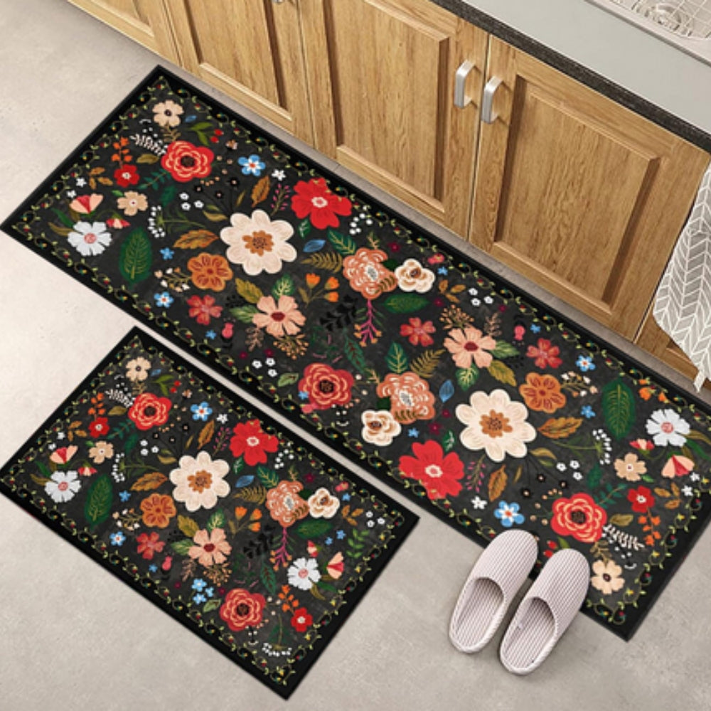 Meadow Boho Floral Kitchen Mat Set