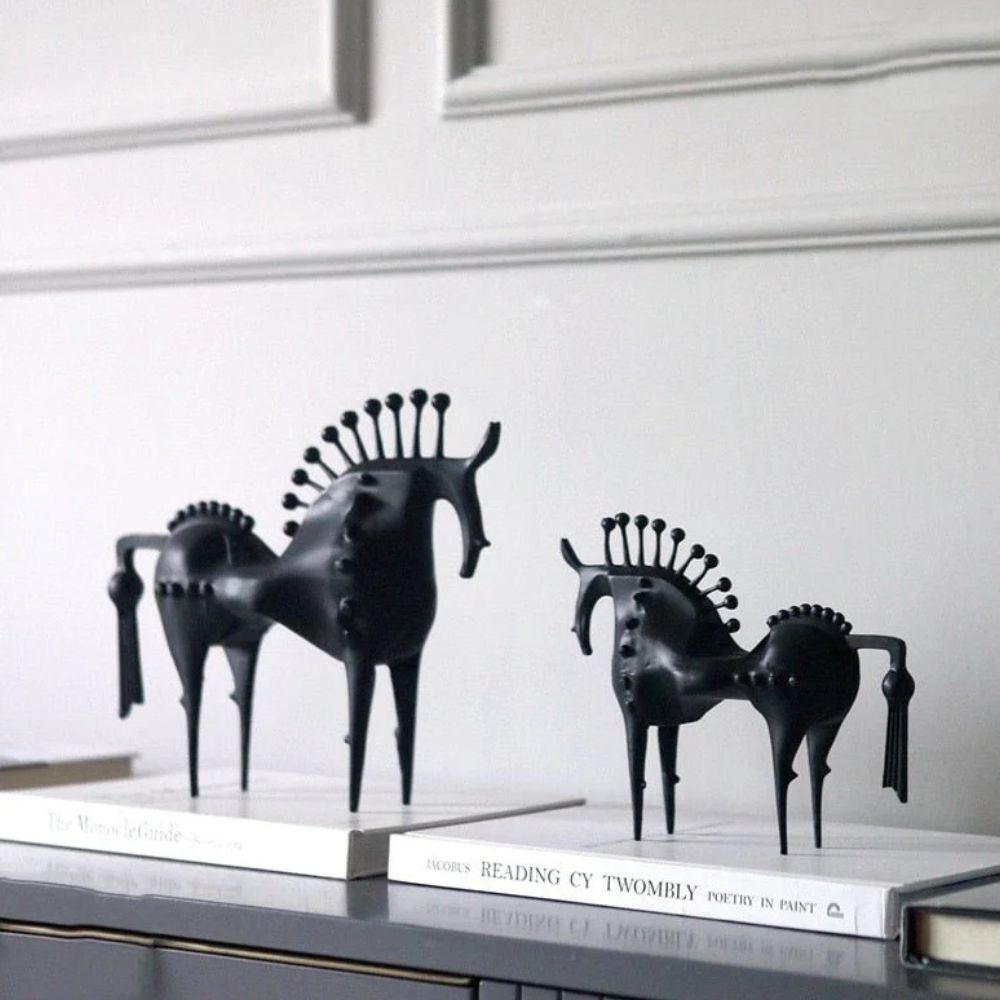 Black Stallion Metal Sculpture