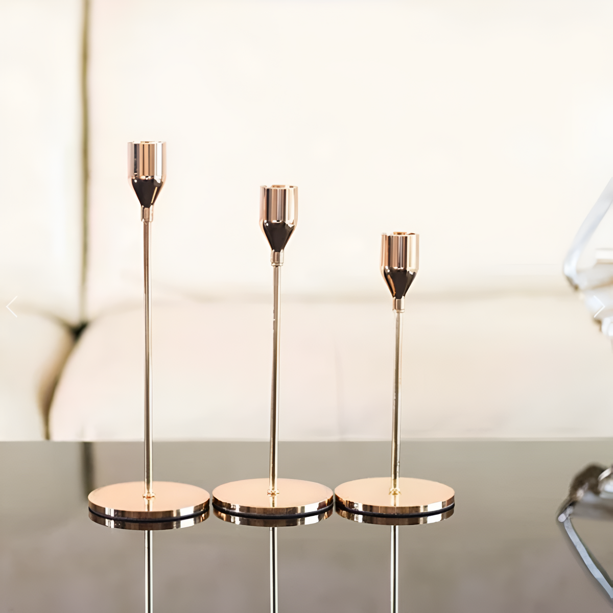 Sleek Metallic Candle Holders